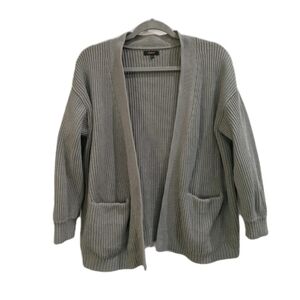 Quince 100% Organic Cotton Oversized Cardigan Open Front Agave Medium